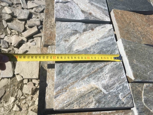 Плитка пилёная златолит Уральский для цоколя, отмостки купить в Горнозаводске